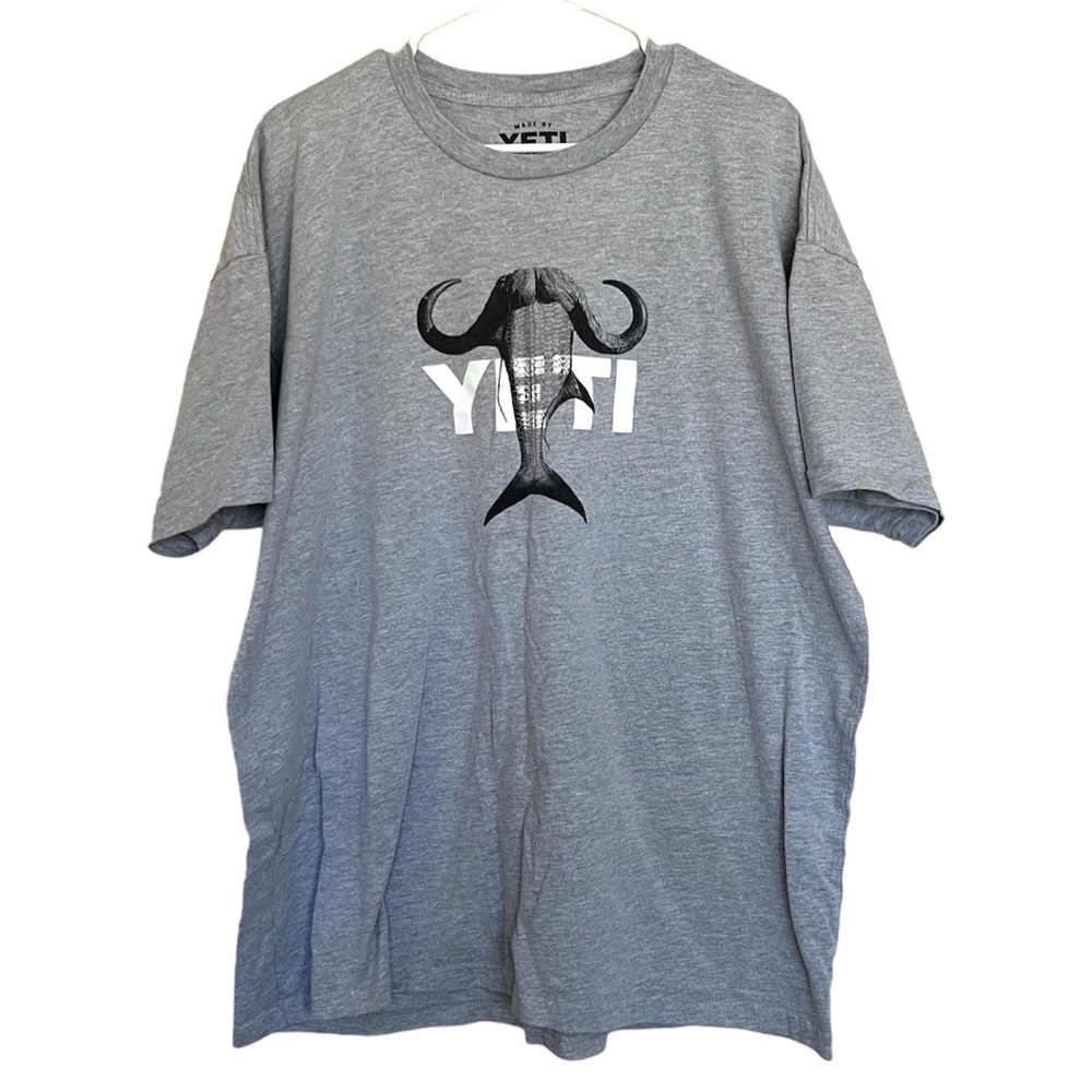 YETI Men's Coat Of Arms Short Sleeve Gray T-Shirt